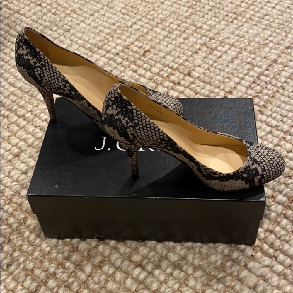 NIB NWT J Crew Mona snake printed animal print pumps fabric dress heels 7.5 M - Picture 5 of 11